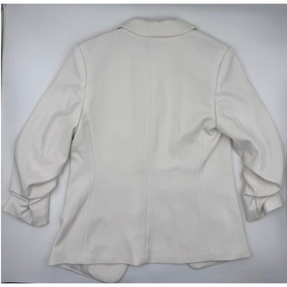 H&M Gathered Sleeve Blazer in White - Picture 4 of 4